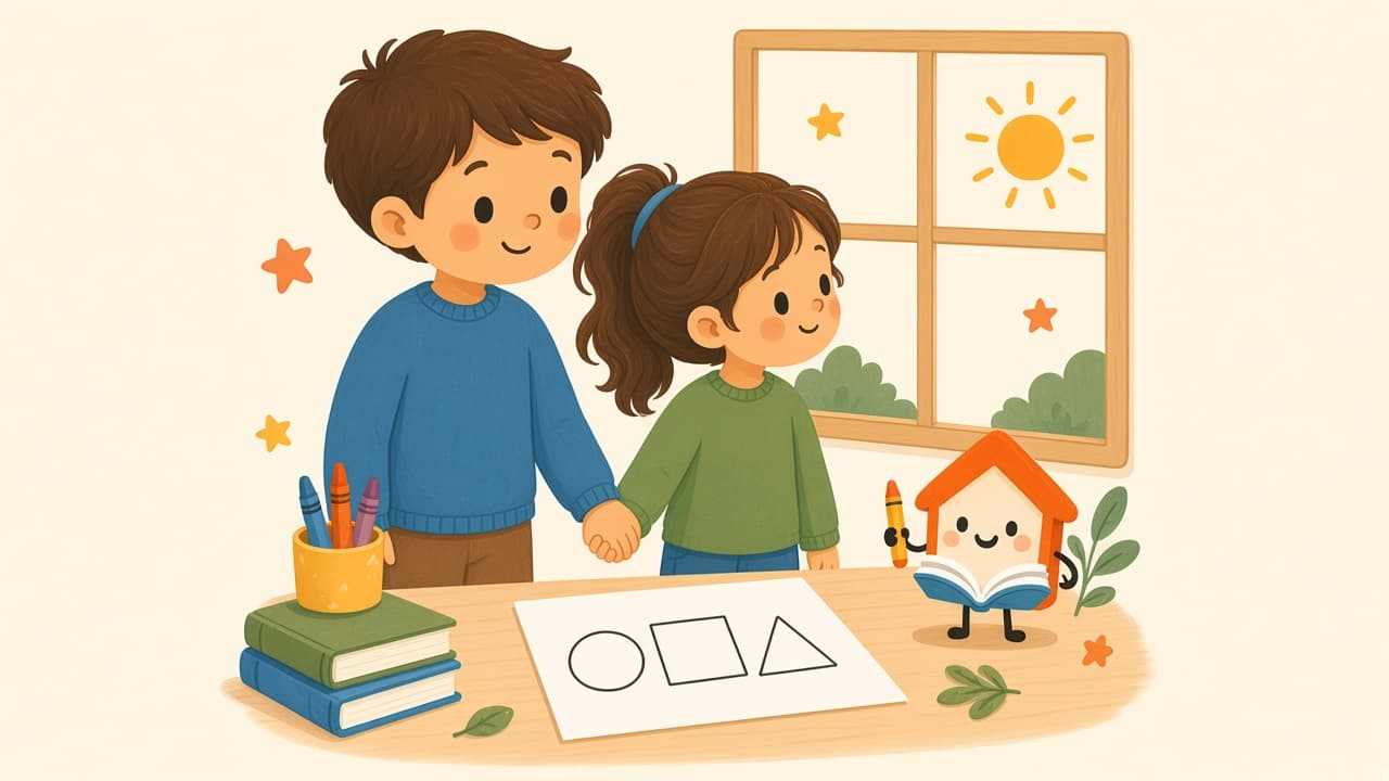 A parent and child leave the table and go to a window